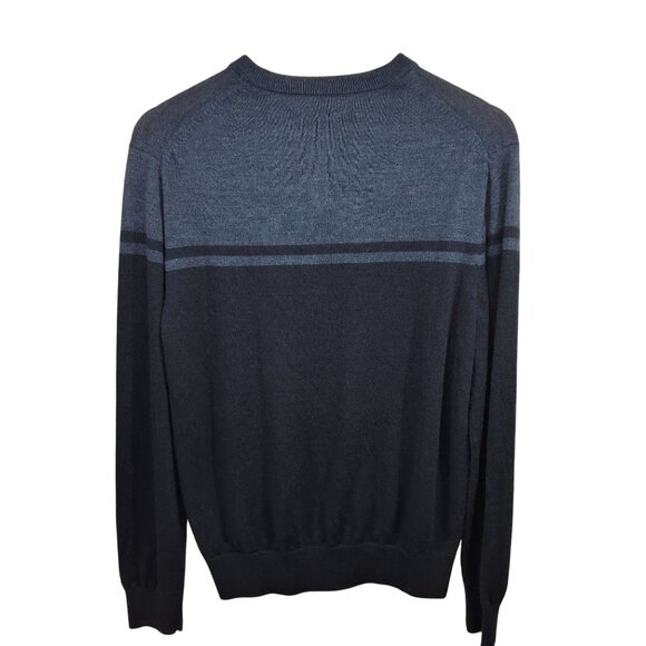 Banana Republic 100% Merino Wool Mens Sweater Medium Navy Crewneck - Picture 4 of 4